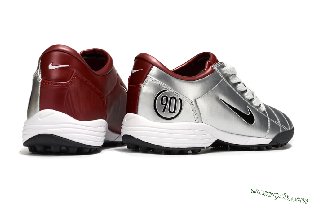 Nike Total 90 II TF Low-Tops Football Shoes - Silver/Black/Red 6