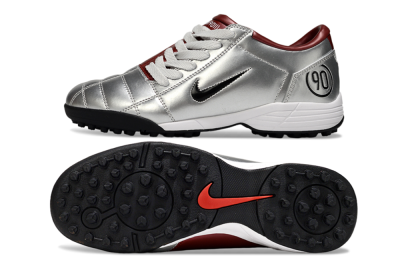 Nike Total 90 II TF Low-Tops Football Shoes - Silver/Black/Red