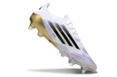 Adidas F50 Elite SG Low-Tops Football Boots - White/Purple/Gold
