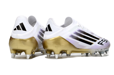 Adidas F50 Elite SG Low-Tops Football Boots - White/Purple/Gold