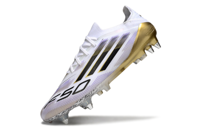 Adidas F50 Elite SG Low-Tops Football Boots - White/Purple/Gold
