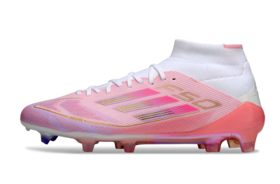 Adidas F50 Elite Mid FG High-Tops Football Boots - Pink/Gold/White