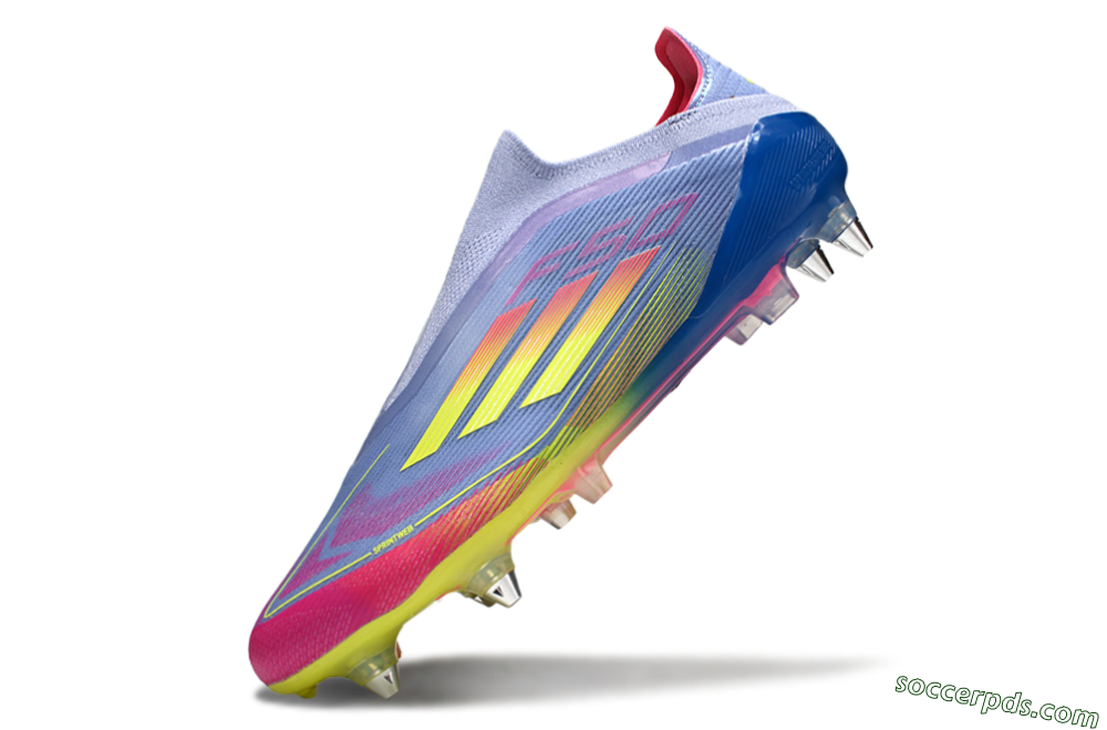 Adidas F50 Elite Laceless SG Low-Tops Football Boots - Blue/Yellow/Pink 5