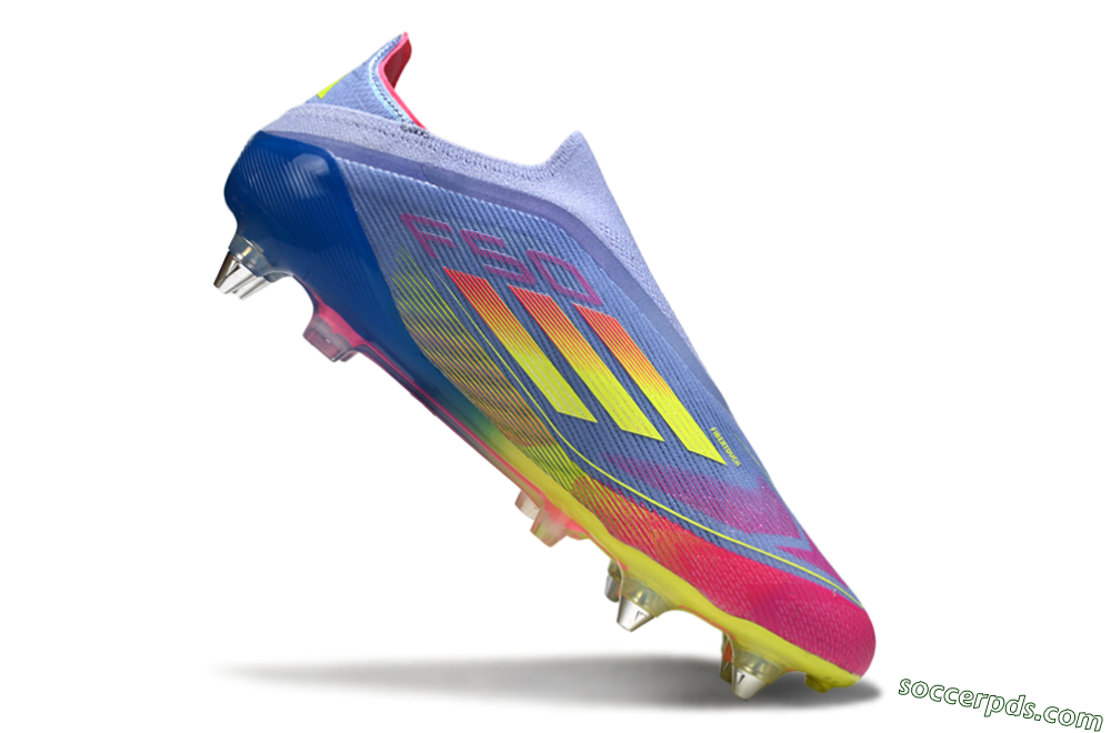 Adidas F50 Elite Laceless SG Low-Tops Football Boots - Blue/Yellow/Pink 4
