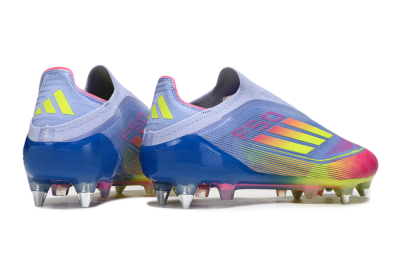 Adidas F50 Elite Laceless SG Low-Tops Football Boots - Blue/Yellow/Pink