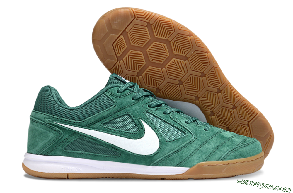Nike Lunar Gato 2 IC Low-Tops Football Shoes - Green/White/Brown 1