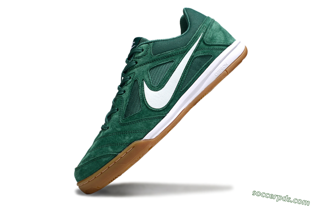 Nike Lunar Gato 2 IC Low-Tops Football Shoes - Green/White/Brown 5