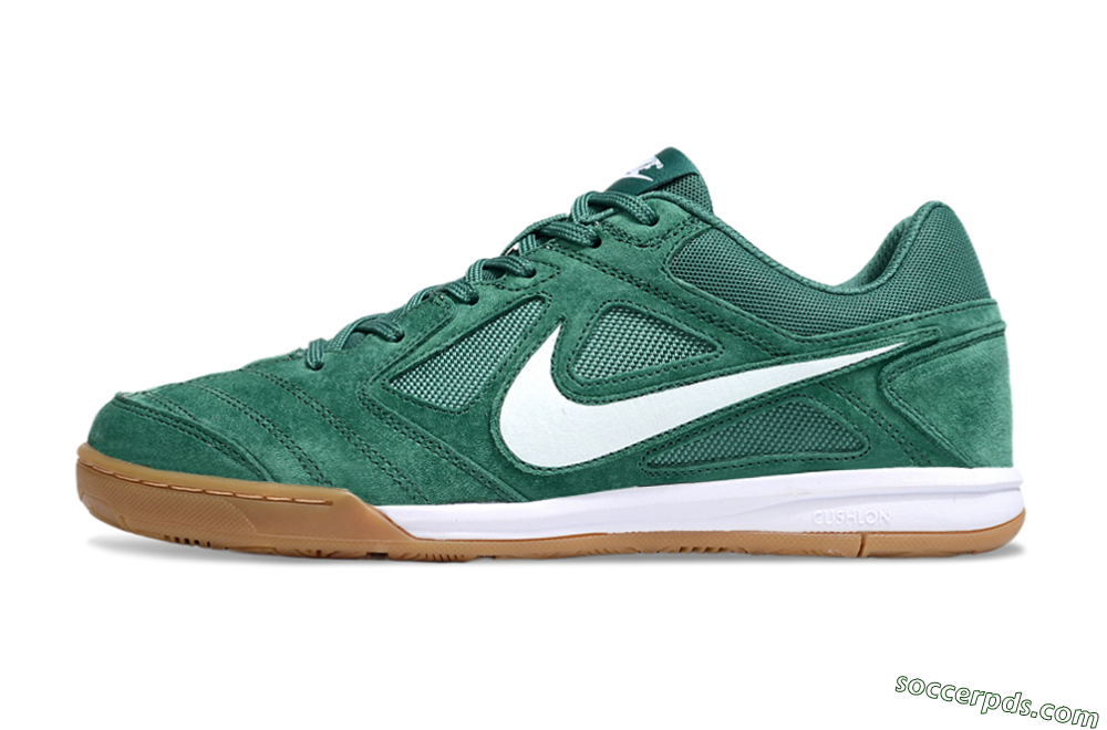 Nike Lunar Gato 2 IC Low-Tops Football Shoes - Green/White/Brown 2