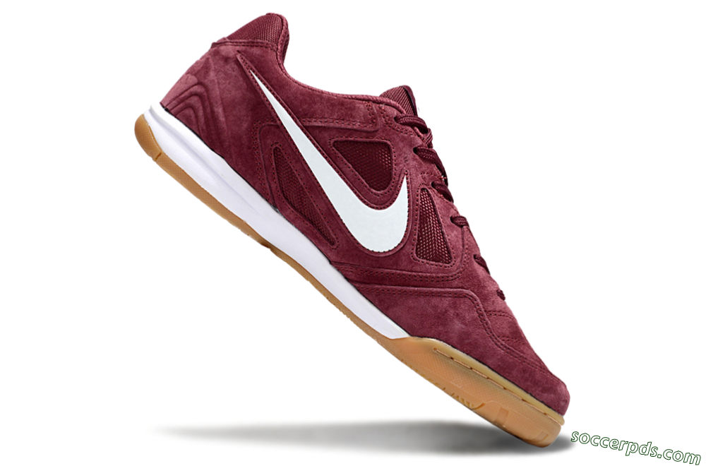 Nike Lunar Gato 2 IC Low-Tops Football Shoes - Red/White/Brown 4