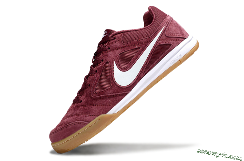 Nike Lunar Gato 2 IC Low-Tops Football Shoes - Red/White/Brown 5