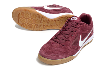 Nike Lunar Gato 2 IC Low-Tops Football Shoes - Red/White/Brown