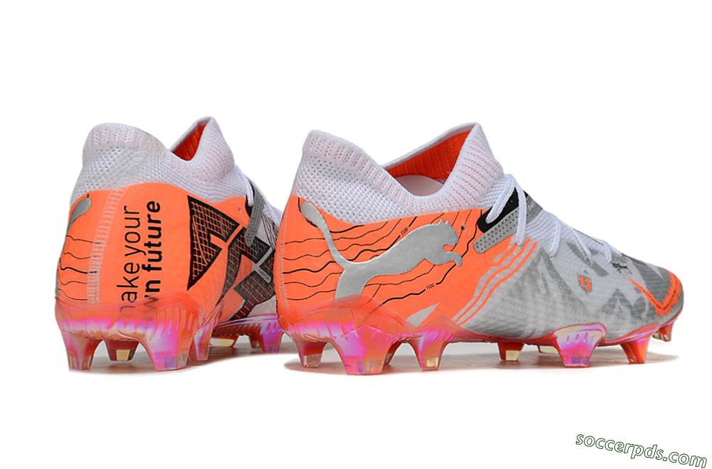 Puma Future 7 Ultimate FG Low-Tops Football Boots - Silver/Orange/Pink 6