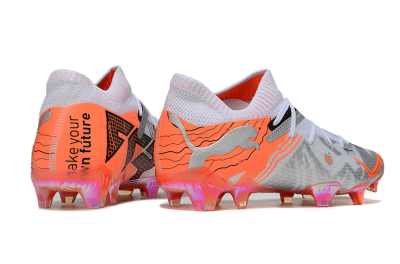 Puma Future 7 Ultimate FG Low-Tops Football Boots - Silver/Orange/Pink