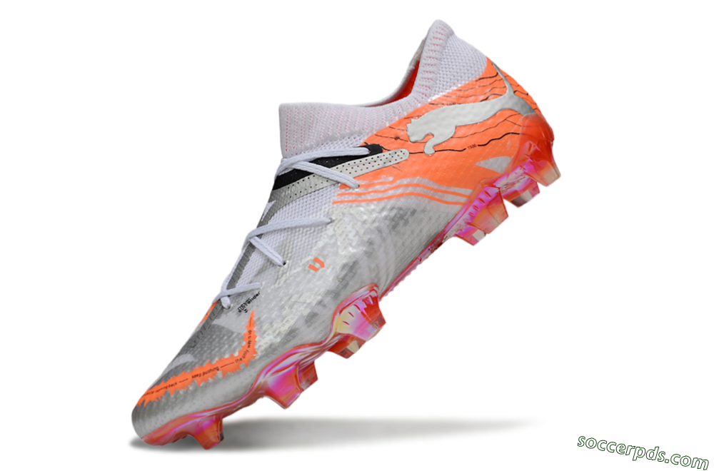 Puma Future 7 Ultimate FG Low-Tops Football Boots - Silver/Orange/Pink 5