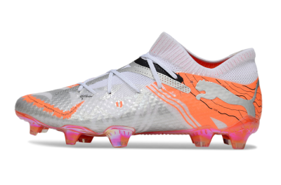 Puma Future 7 Ultimate FG Low-Tops Football Boots - Silver/Orange/Pink