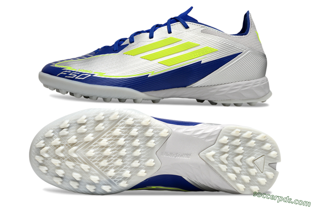 Adidas F50 Pro TF Low-Tops Football Shoes - Silver/Blue/Yellow 0