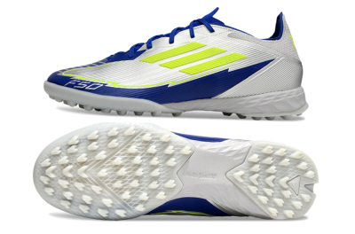 Adidas F50 Pro TF Low-Tops Football Shoes - Silver/Blue/Yellow