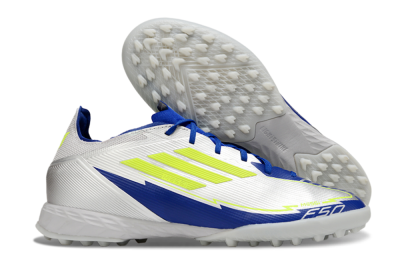 Adidas F50 Pro TF Low-Tops Football Shoes - Silver/Blue/Yellow