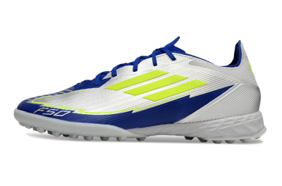 Adidas F50 Pro TF Low-Tops Football Shoes - Silver/Blue/Yellow