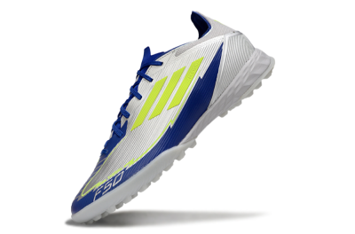 Adidas F50 Pro TF Low-Tops Football Shoes - Silver/Blue/Yellow