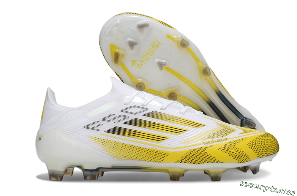 Adidas F50 Elite Kings League FG Low-Tops Football Boots - White/Yellow/Black 1