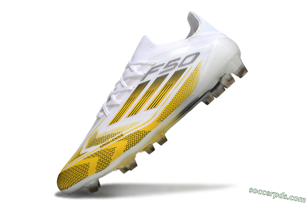 Adidas F50 Elite Kings League FG Low-Tops Football Boots - White/Yellow/Black 5