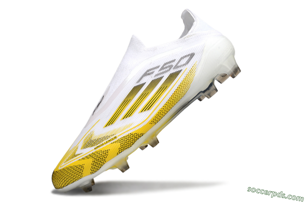 Adidas F50 Elite Kings League Laceless FG Low-Tops Football Boots - White/Yellow/Black 5