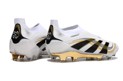 Adidas Predator Laceless Elite 25 FG Low-Tops Football Boots - White/Black/Gold