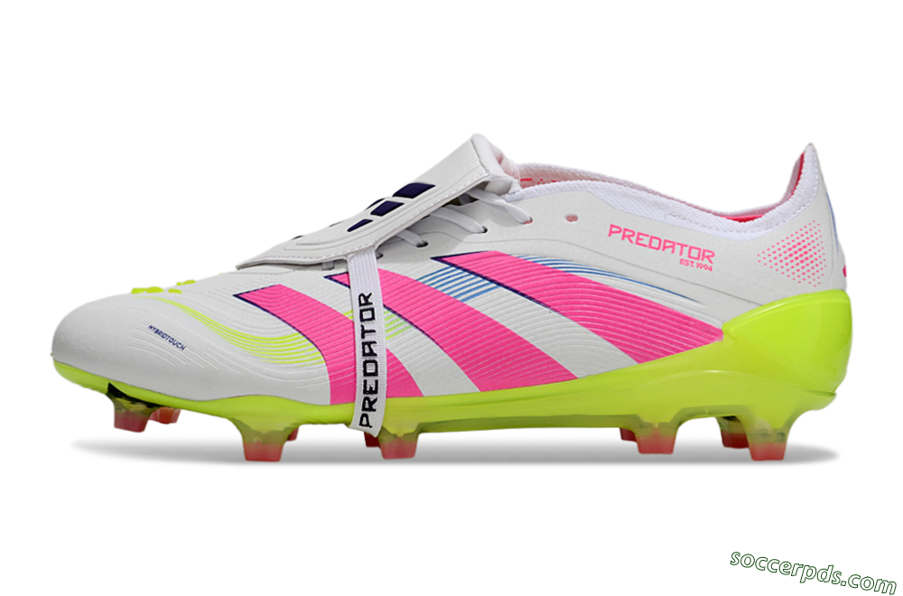 Adidas Predator Elite Foldover Tongue FG Low-Tops Football Boots - White/Pink/Yellow 2