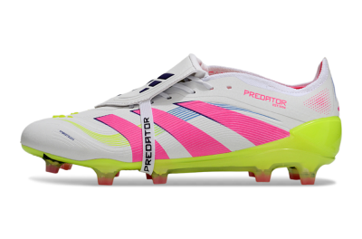 Adidas Predator Elite Foldover Tongue FG Low-Tops Football Boots - White/Pink/Yellow