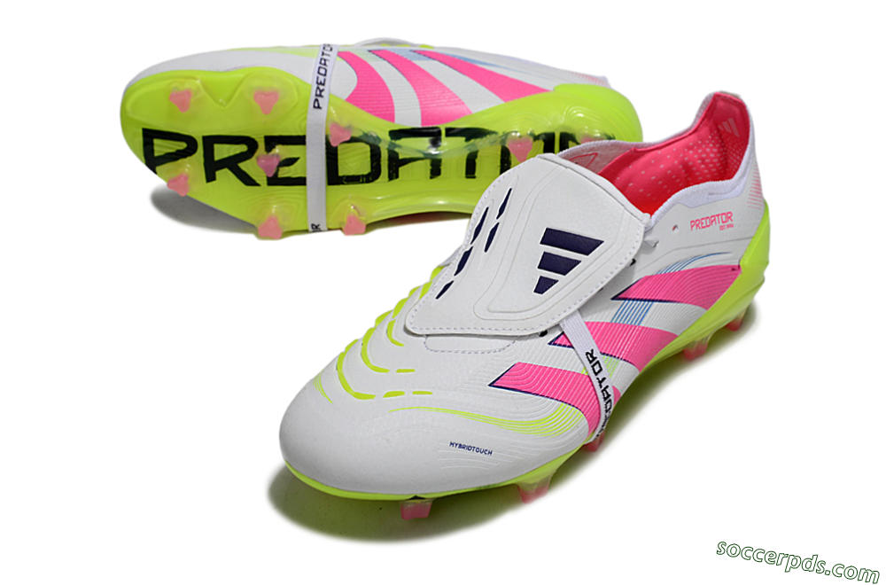 Adidas Predator Elite Foldover Tongue FG Low-Tops Football Boots - White/Pink/Yellow 3