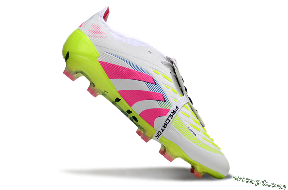 Adidas Predator Elite Foldover Tongue FG Low-Tops Football Boots - White/Pink/Yellow 4
