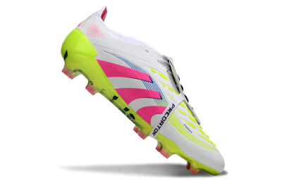 Adidas Predator Elite Foldover Tongue FG Low-Tops Football Boots - White/Pink/Yellow