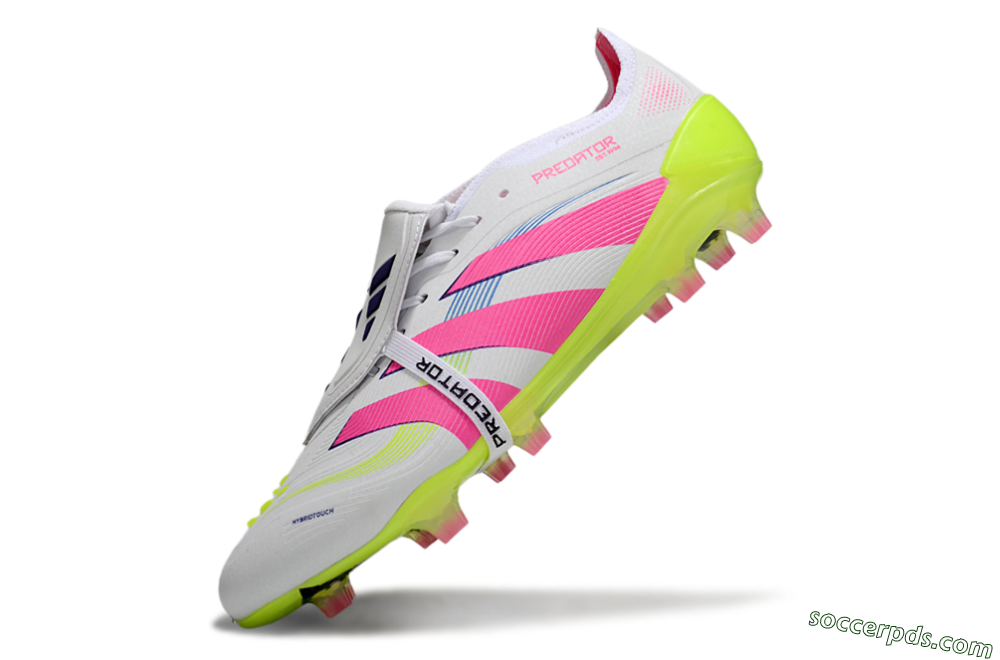 Adidas Predator Elite Foldover Tongue FG Low-Tops Football Boots - White/Pink/Yellow 5