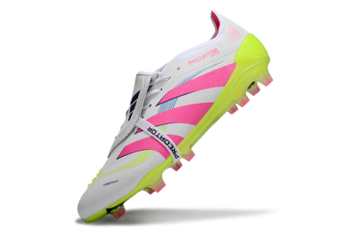 Adidas Predator Elite Foldover Tongue FG Low-Tops Football Boots - White/Pink/Yellow