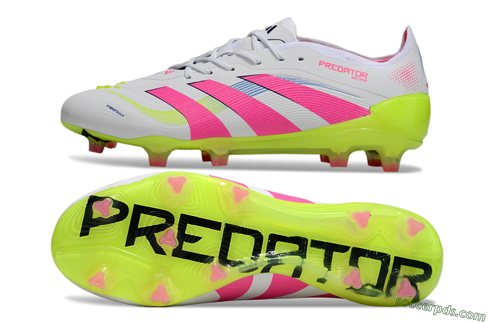 Adidas Predator Elite 25 FG Low-Tops Football Boots - White/Pink/Yellow 0