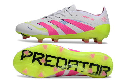 Adidas Predator Elite 25 FG Low-Tops Football Boots - White/Pink/Yellow