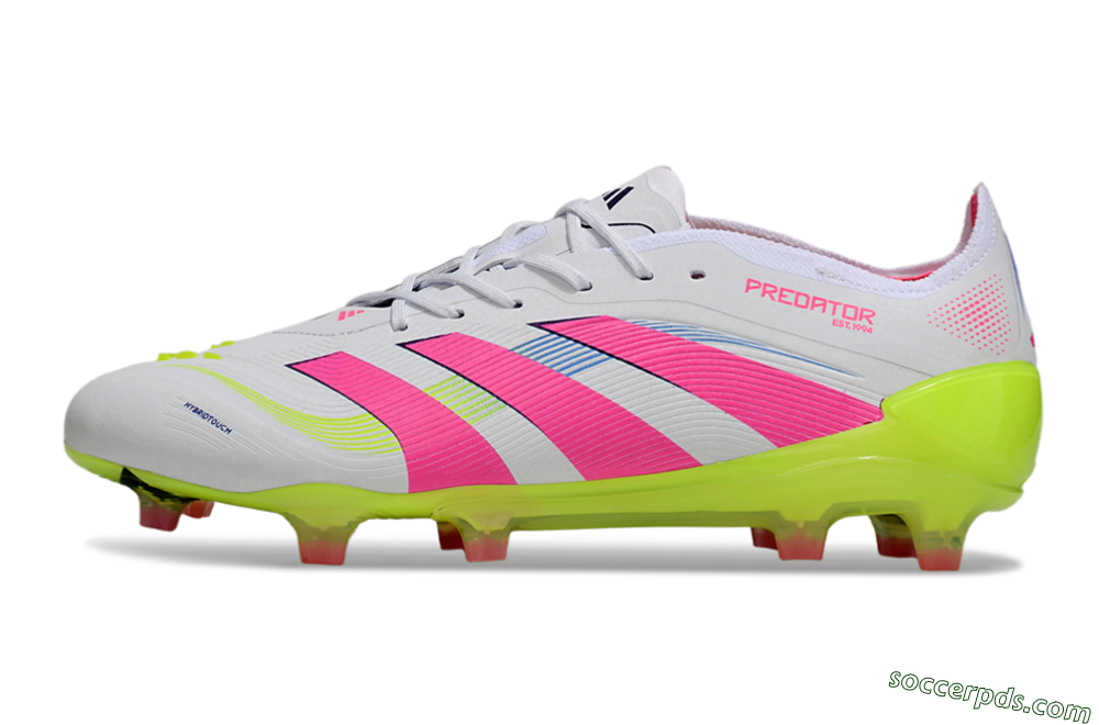 Adidas Predator Elite 25 FG Low-Tops Football Boots - White/Pink/Yellow 1