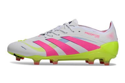 Adidas Predator Elite 25 FG Low-Tops Football Boots - White/Pink/Yellow