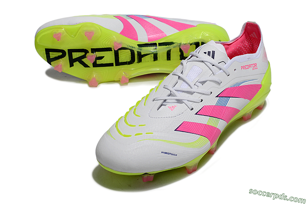 Adidas Predator Elite 25 FG Low-Tops Football Boots - White/Pink/Yellow 2