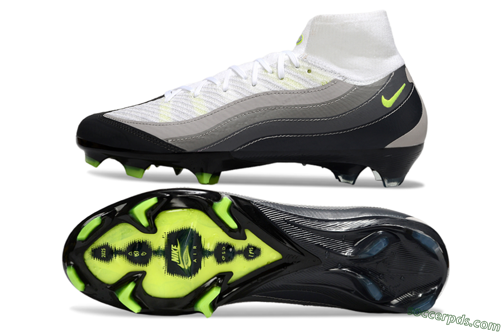 Nike Air Zoom Mercurial Superfly 10 Elite FG High-Tops Football Boots - White/Grey/Yellow 0