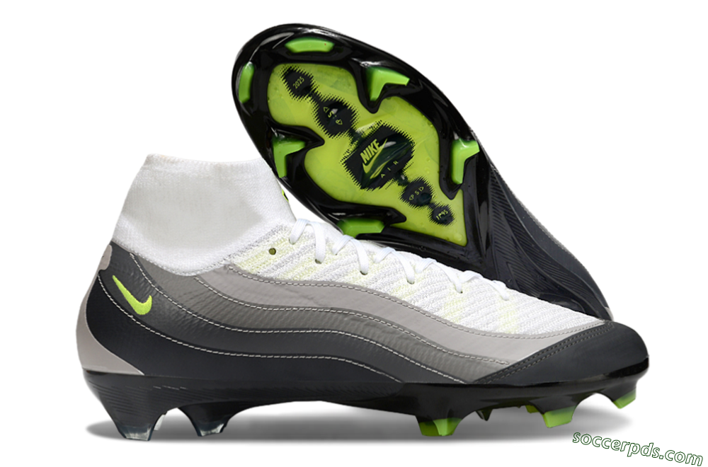 Nike Air Zoom Mercurial Superfly 10 Elite FG High-Tops Football Boots - White/Grey/Yellow 1