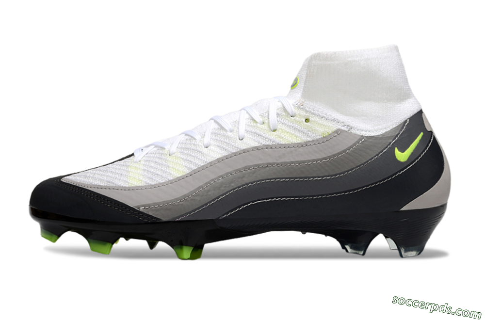 Nike Air Zoom Mercurial Superfly 10 Elite FG High-Tops Football Boots - White/Grey/Yellow 2