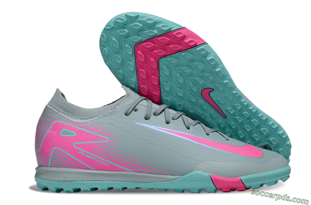 Nike Air Zoom Mercurial Vapor 16 Elite TF Low-Tops Football Shoes - Jade/Pink/Silver 5