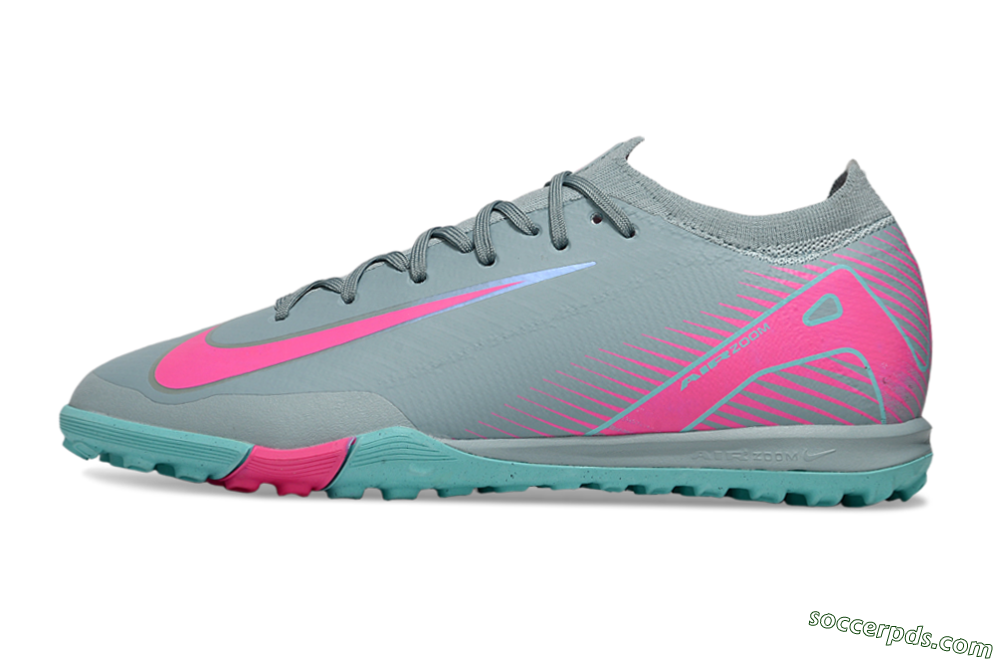 Nike Air Zoom Mercurial Vapor 16 Elite TF Low-Tops Football Shoes - Jade/Pink/Silver 4