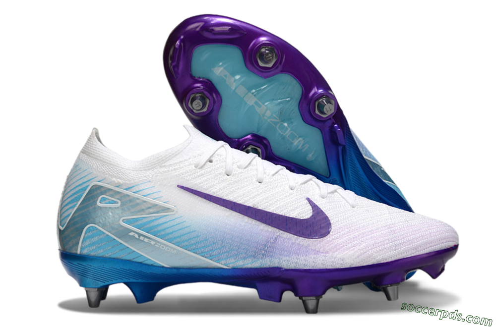 Nike Air Zoom Mercurial Vapor 16 Elite SG Low-Tops Football Boots - White/Purple/Jade 1