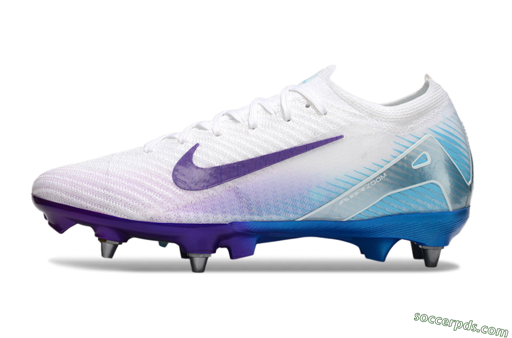 Nike Air Zoom Mercurial Vapor 16 Elite SG Low-Tops Football Boots - White/Purple/Jade 2
