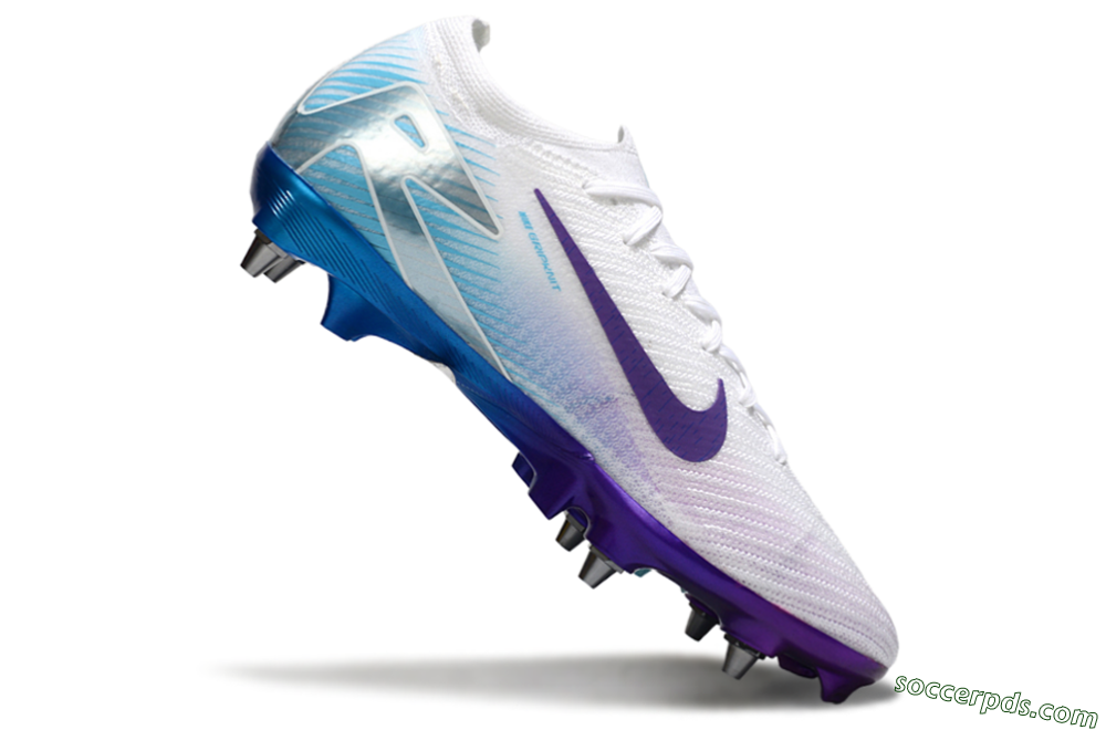 Nike Air Zoom Mercurial Vapor 16 Elite SG Low-Tops Football Boots - White/Purple/Jade 4