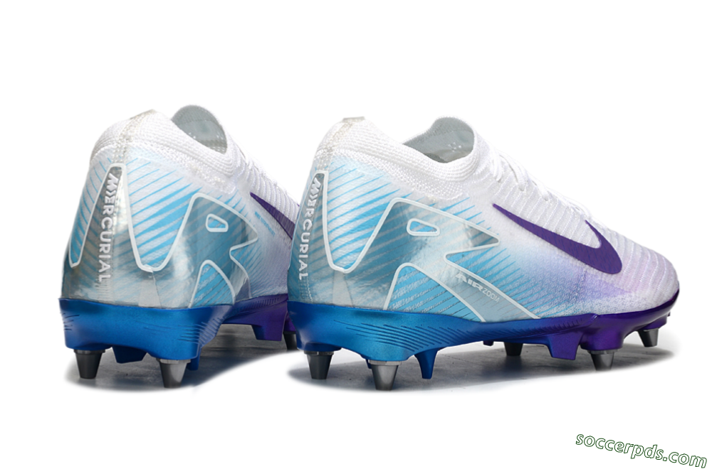 Nike Air Zoom Mercurial Vapor 16 Elite SG Low-Tops Football Boots - White/Purple/Jade 6