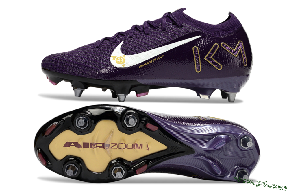 Nike Air Zoom Mercurial Vapor 16 Elite SG Low-Tops Football Boots - Purple/White/Gold 0